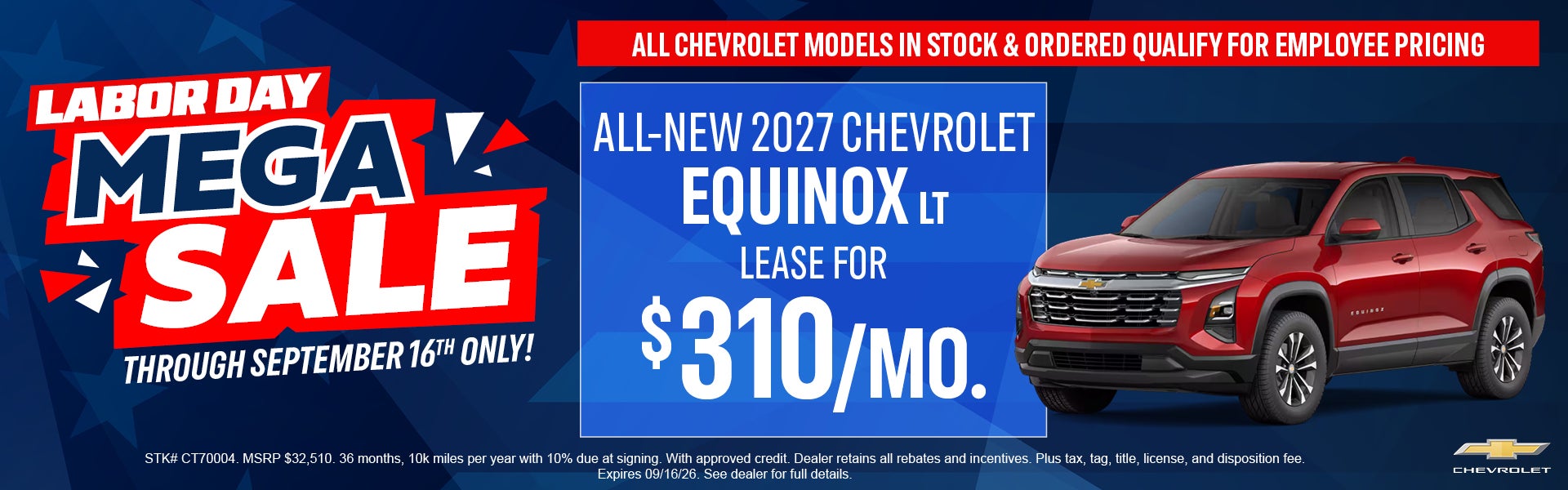 Equinox Labor Day Lease Offer